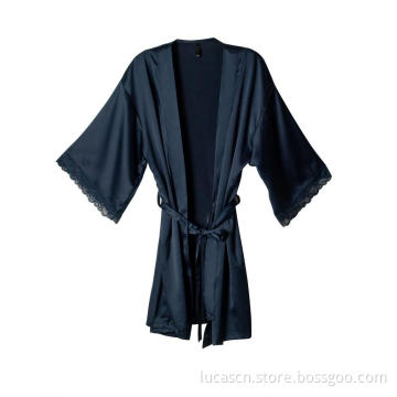 Women's Lace  Robe  Shower Satin Short Robe